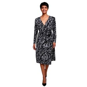 Diane von Furstenberg for Target Wrap Dress XXL Black White Abstract Midi Mod